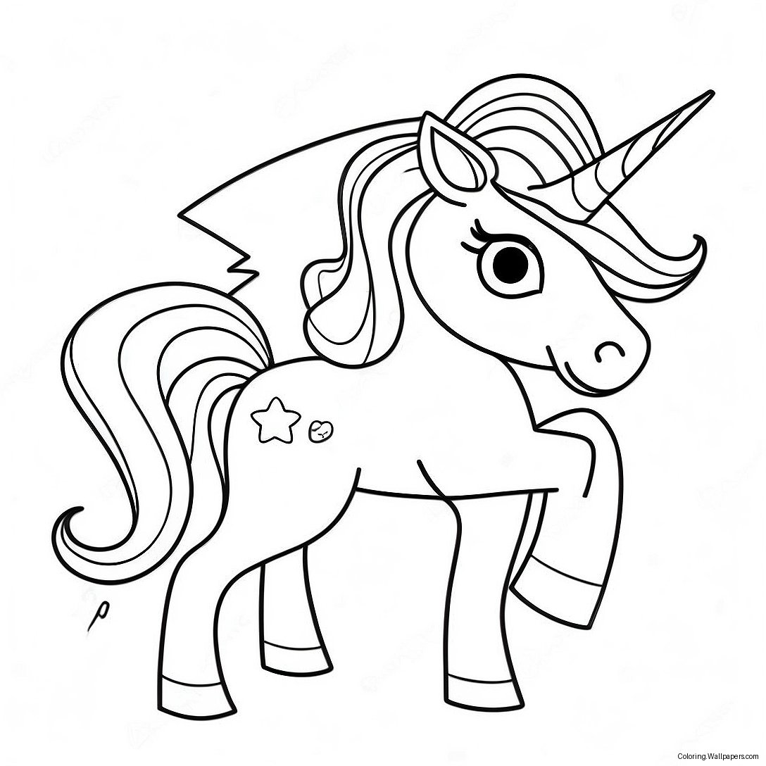 Página Para Colorear De Unicornio Mágico 9033