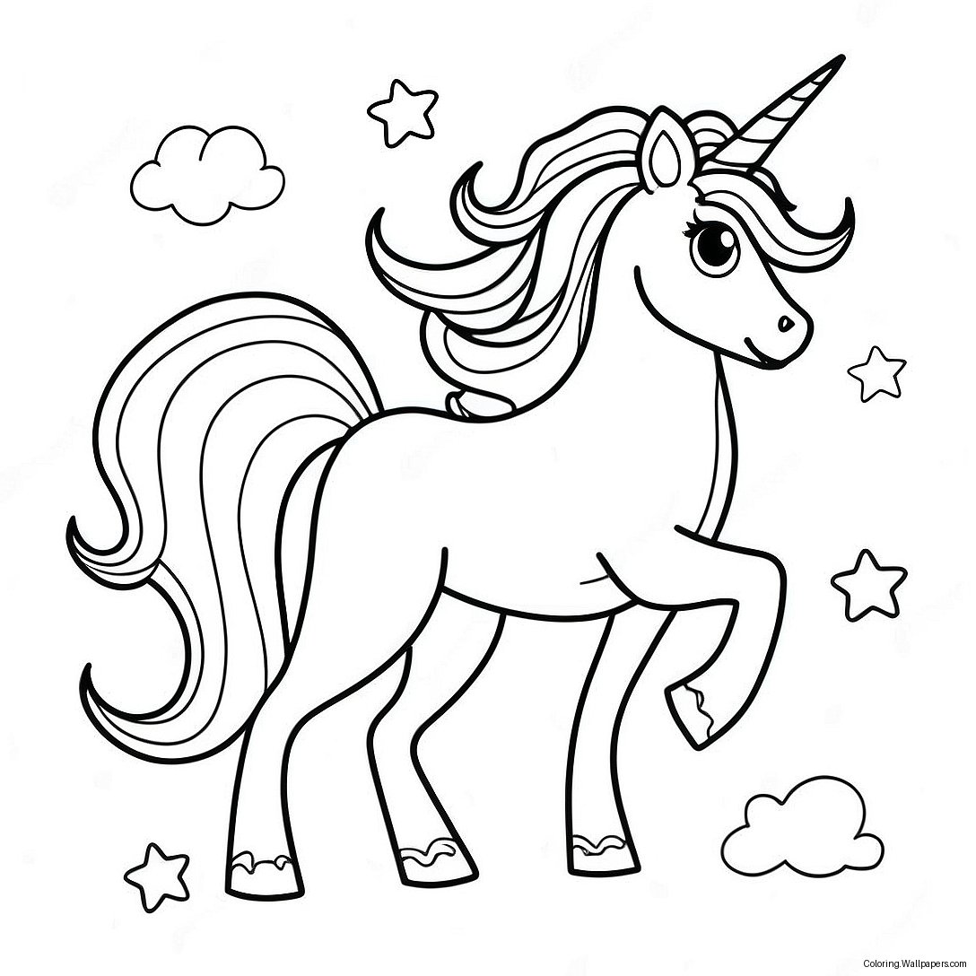 Magical Unicorn Coloring Page 9034