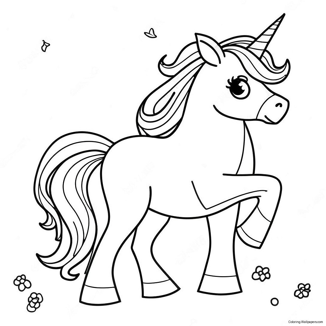 Página Para Colorear De Unicornio Mágico 9035