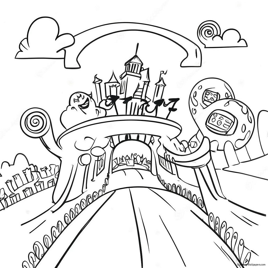 Magical Universal Studios Theme Park Coloring Page 22027