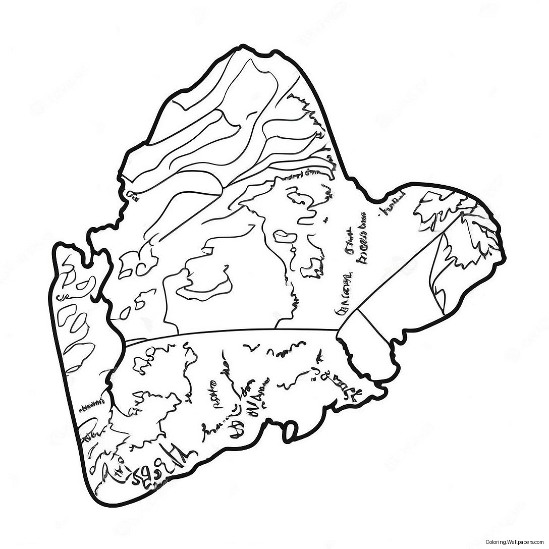 Maine State Outline Coloring Page 28897