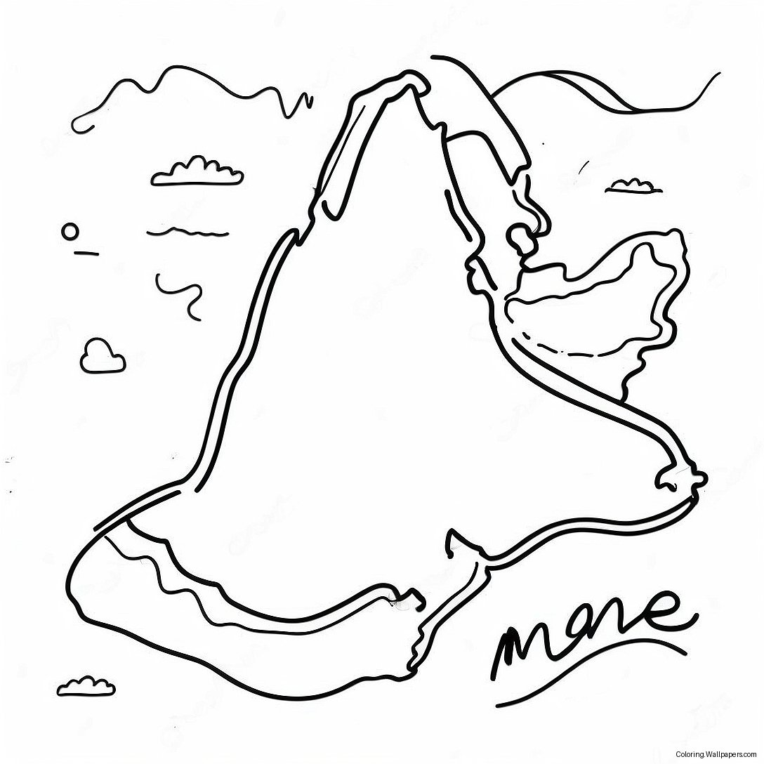 Maine Stat Outline Farvelægningsside 28900