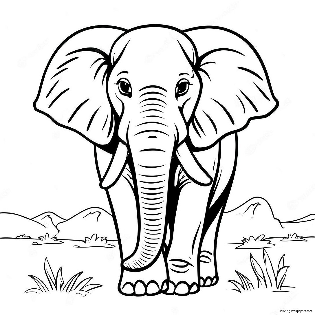 Majestätischer Afrikanischer Elefant Ausmalbild 38815