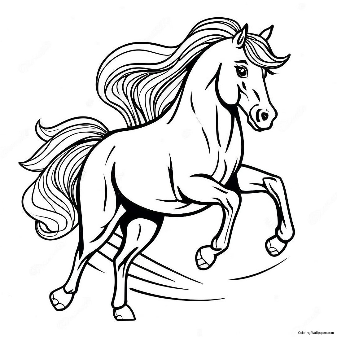 Majestic Arabian Horse In Motion Coloring Page 29861