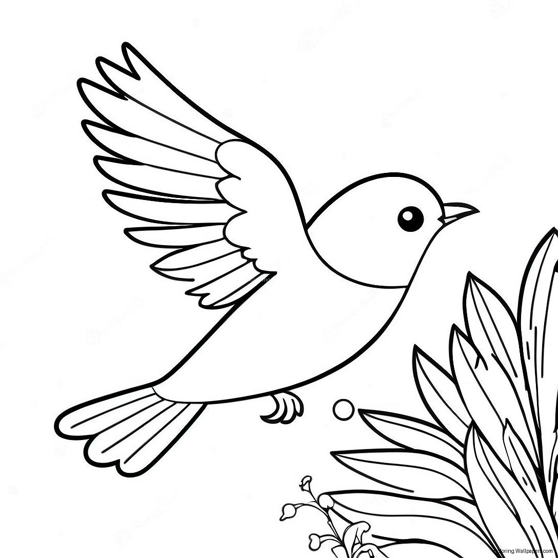 Majestic Blue Bird In Flight Coloring Page 39876