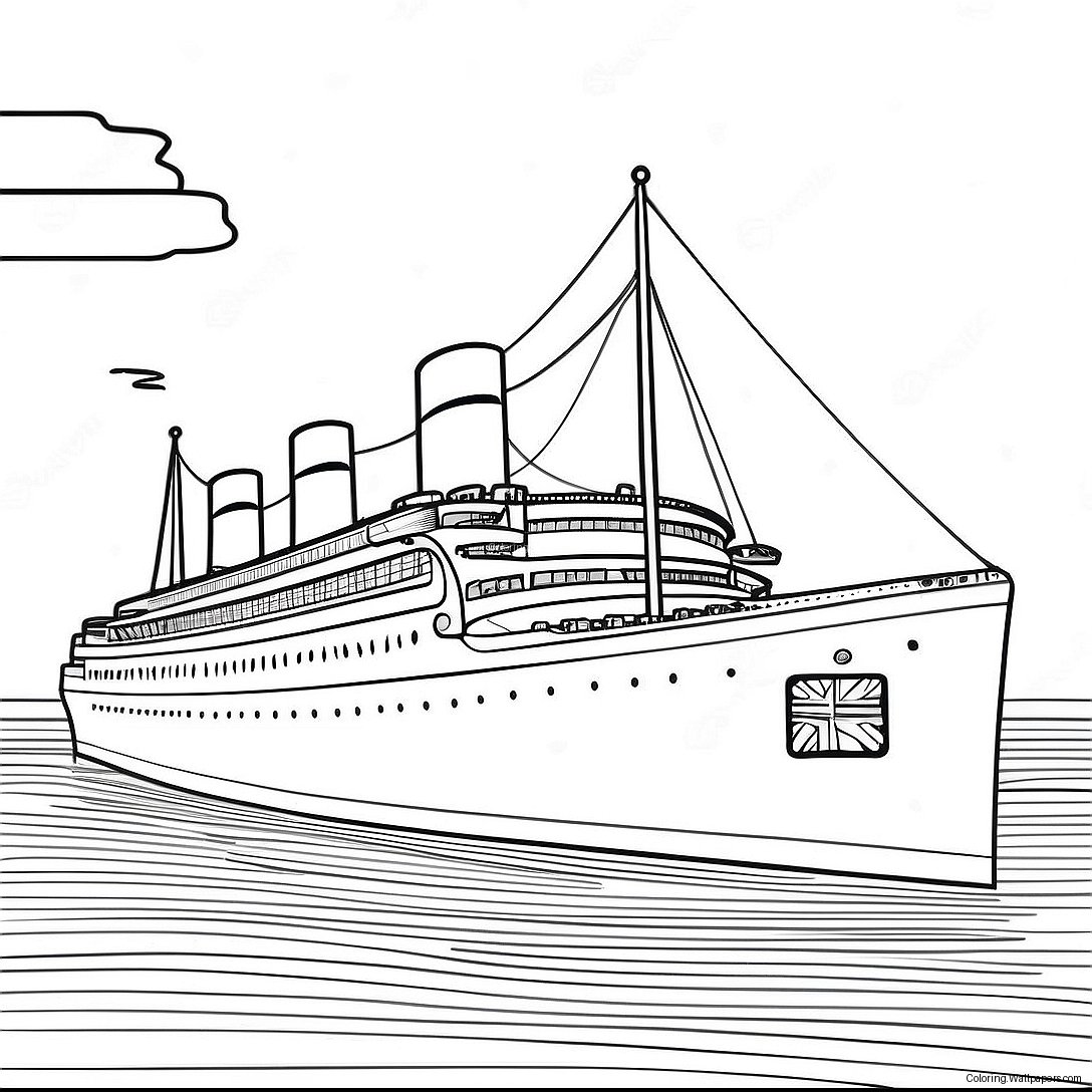 Majestueuze Britannic Oceaan Liner Kleurplaat 21577