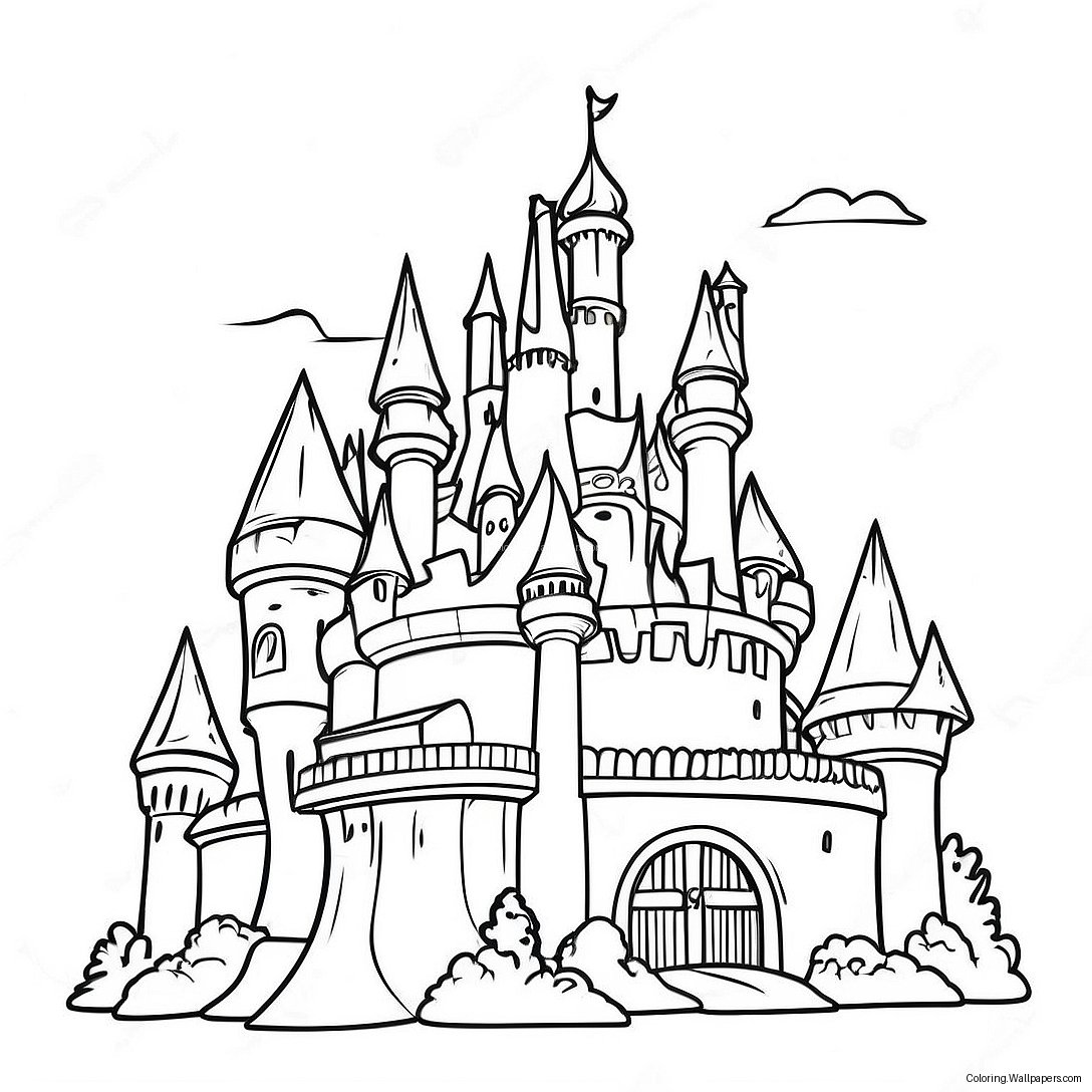 Majestic Castle Tower Coloring Page 57974