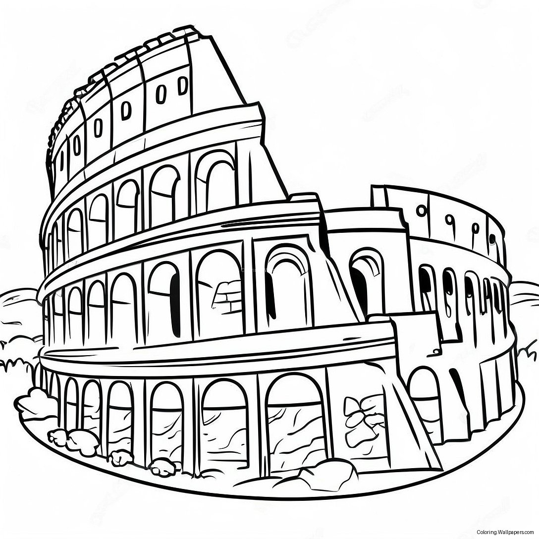 Storslagen Colosseum Färgläggningssida 12338