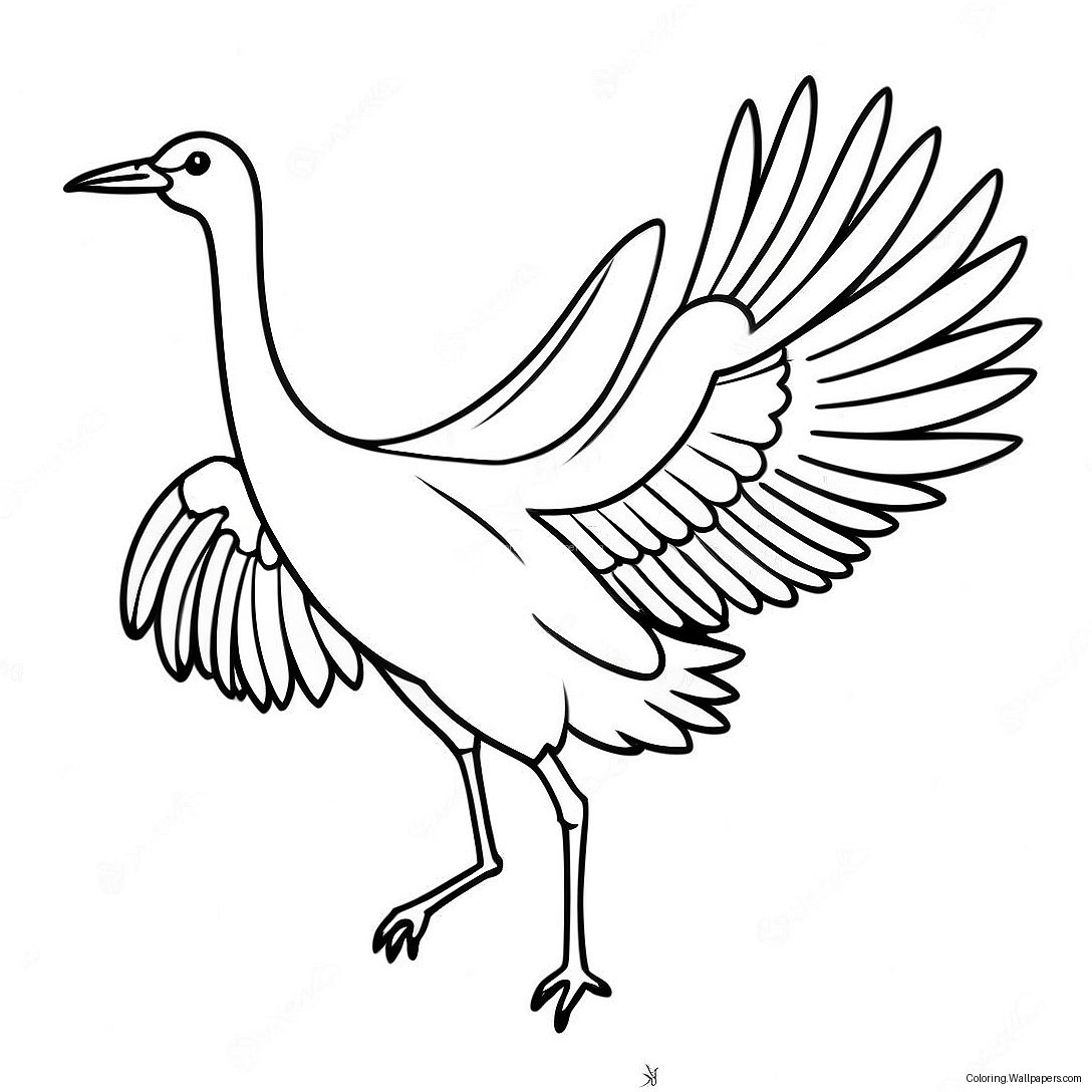 Majestic Crane In Flight Coloring Page 25695