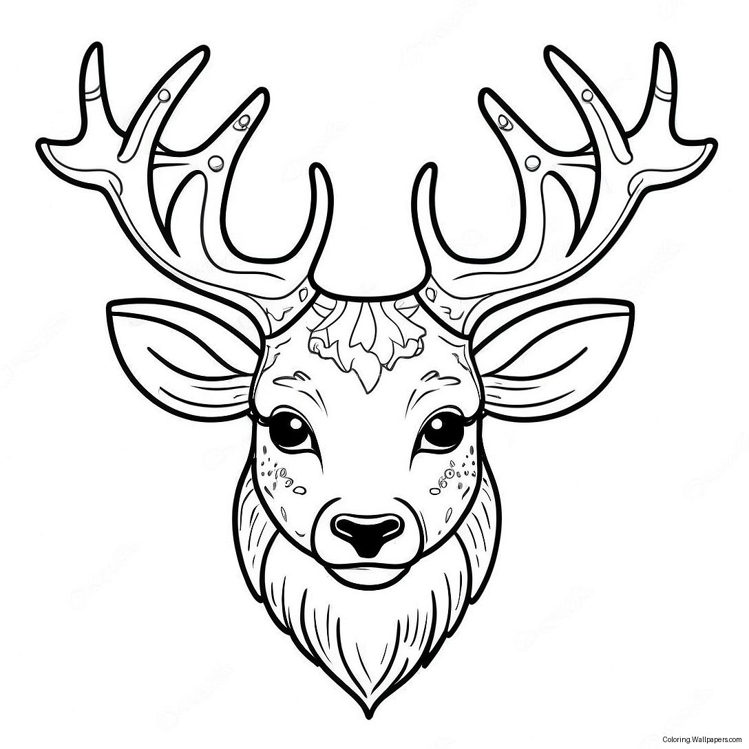 Majestic Deer Head Coloring Page 42657