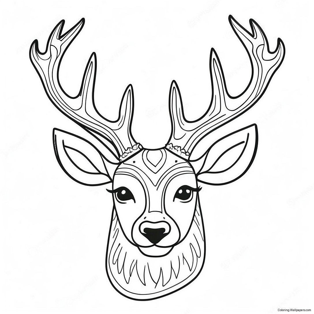 Majestic Deer Head Coloring Page 42659