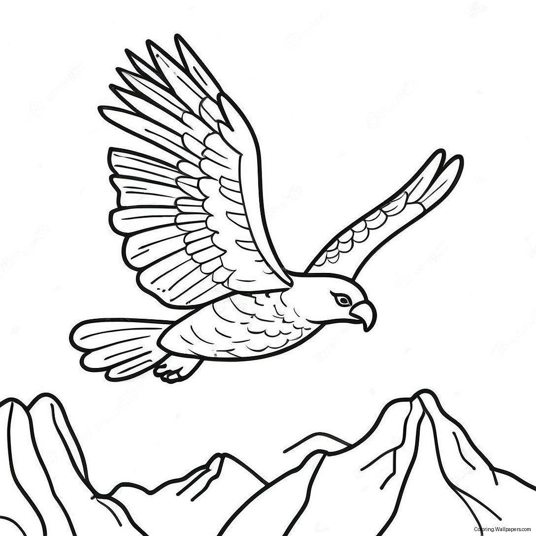 Majestic Eagle In Flight Coloring Page 46340