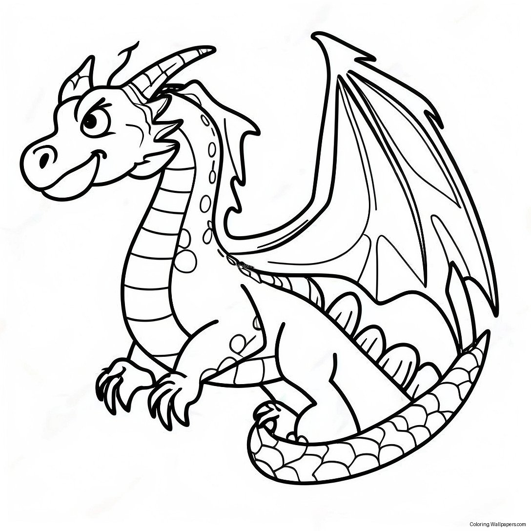 Majestic Earth Dragon Flying Coloring Page 47121