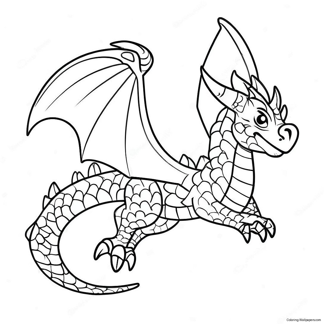 Majestic Earth Dragon Flying Coloring Page 47122