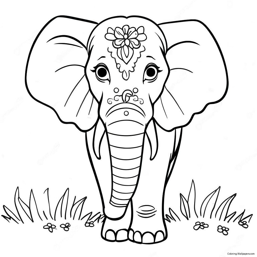 Majestic Elephant Coloring Page 2466