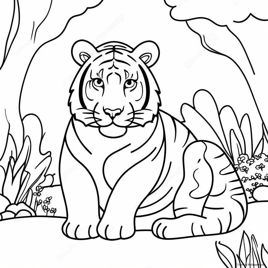 Majestic Endangered Tigers Coloring Page 34557