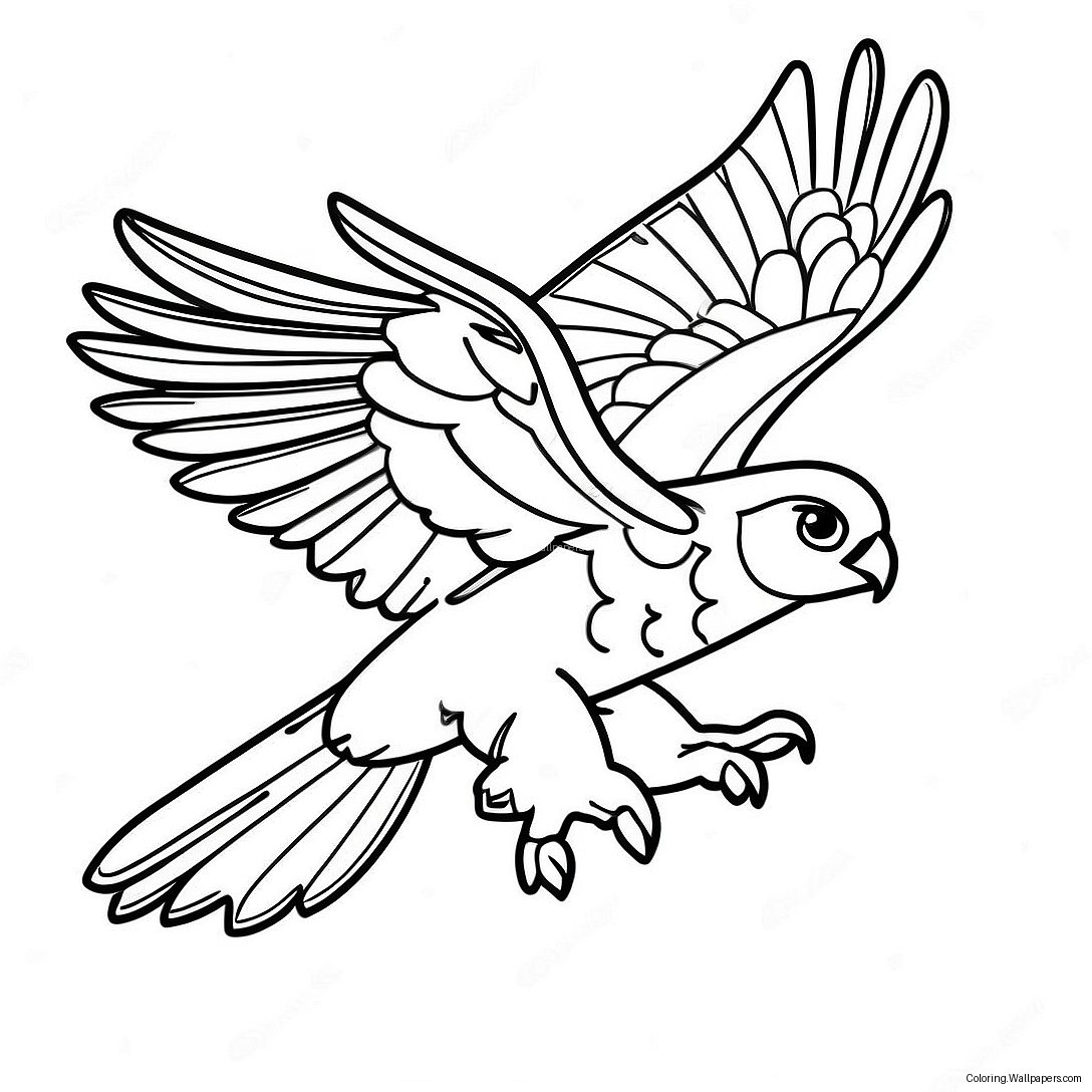 Majestic Falcon In Flight Coloring Page 52813