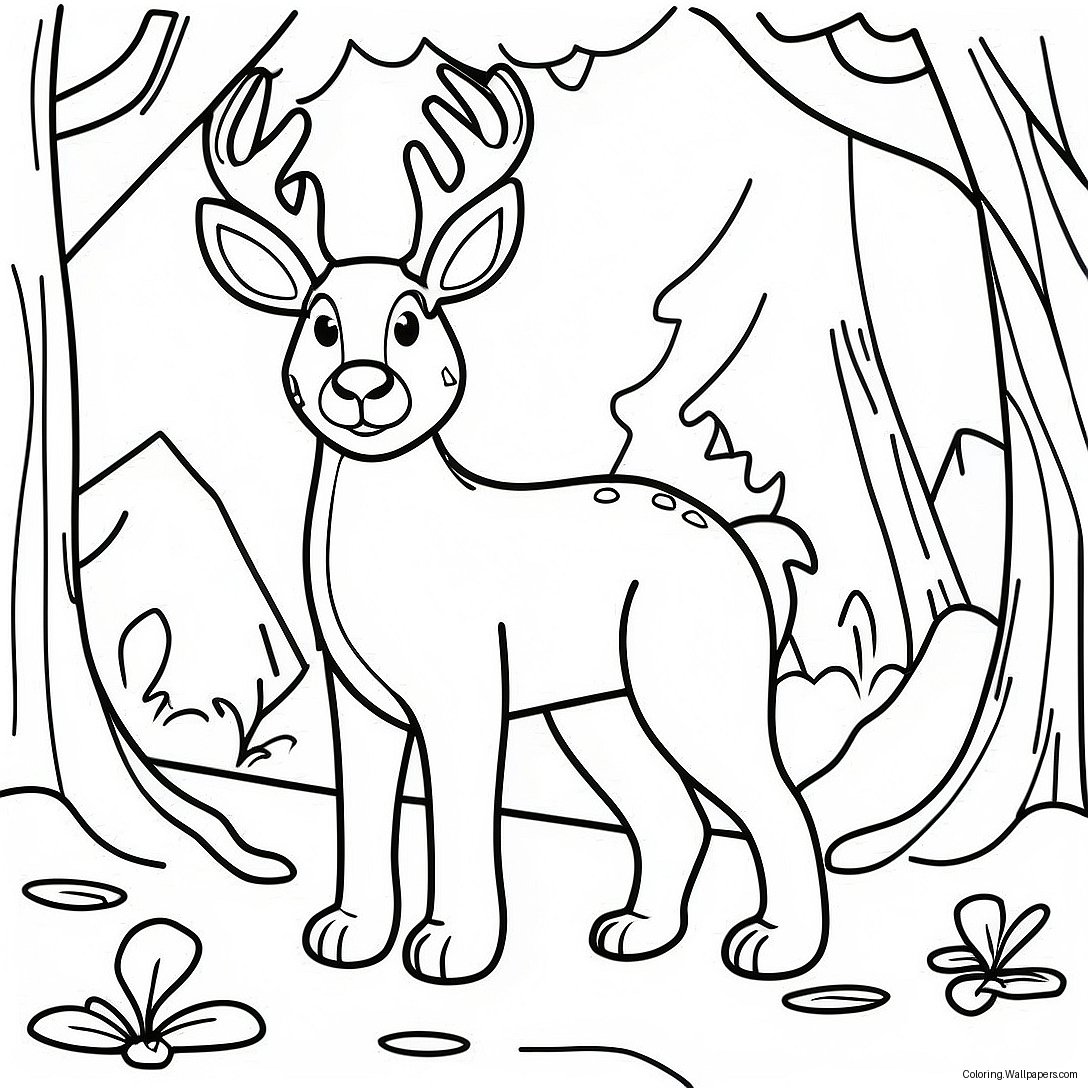 Majestic Forest Animals Coloring Page 23758