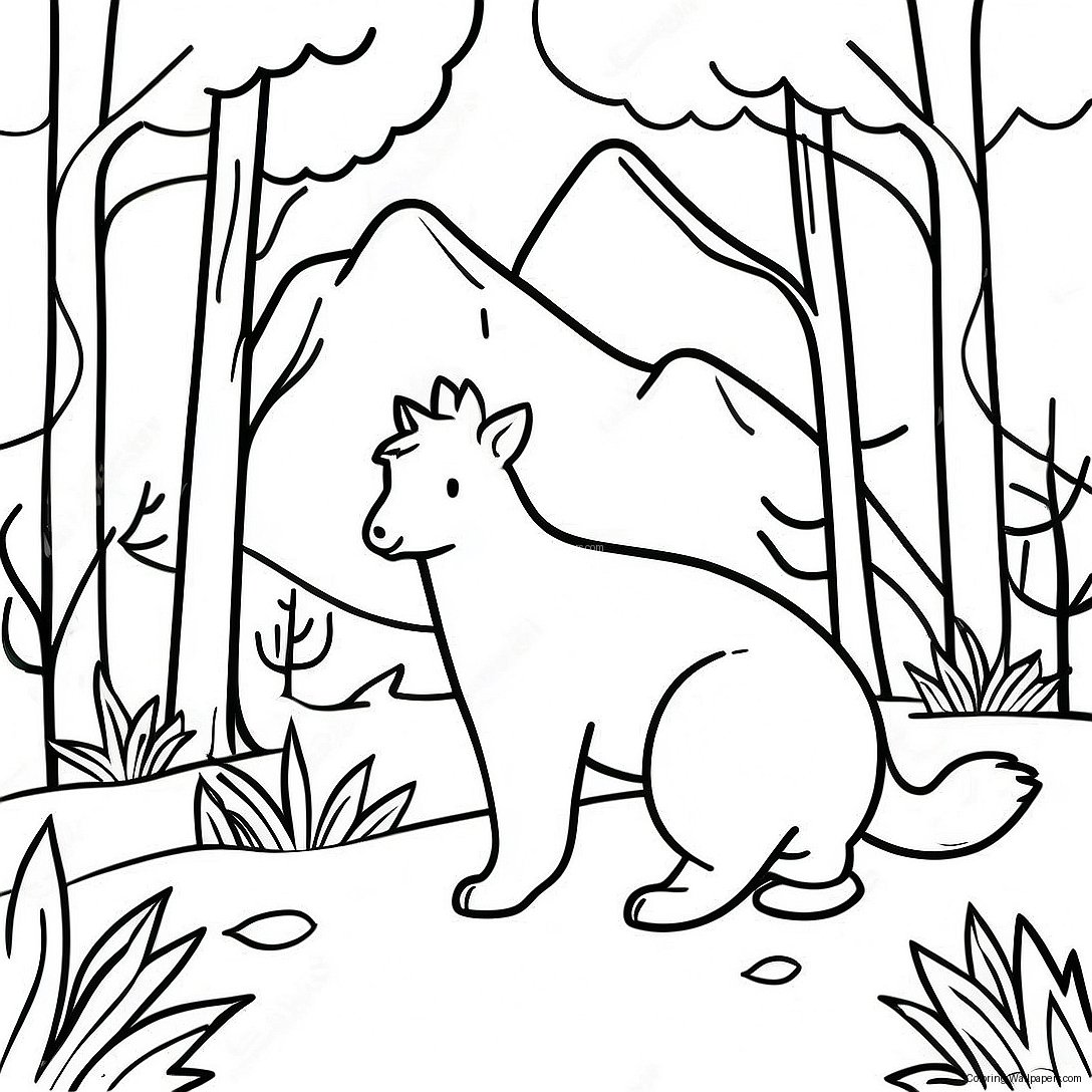 Majestic Great Smoky Mountains Wildlife Coloring Page 49884