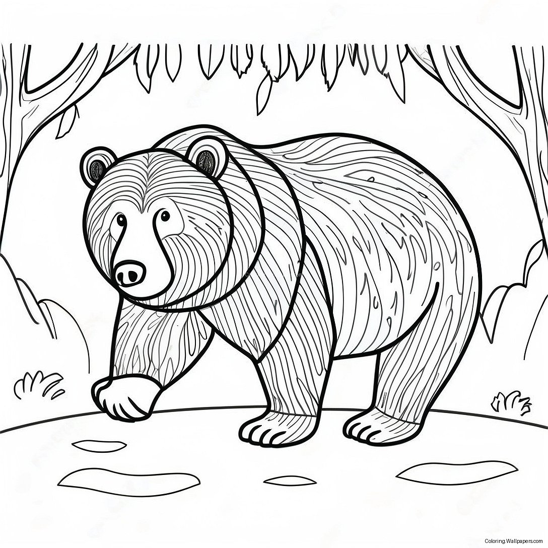 Majestic Grizzly Bear Coloring Page 5629