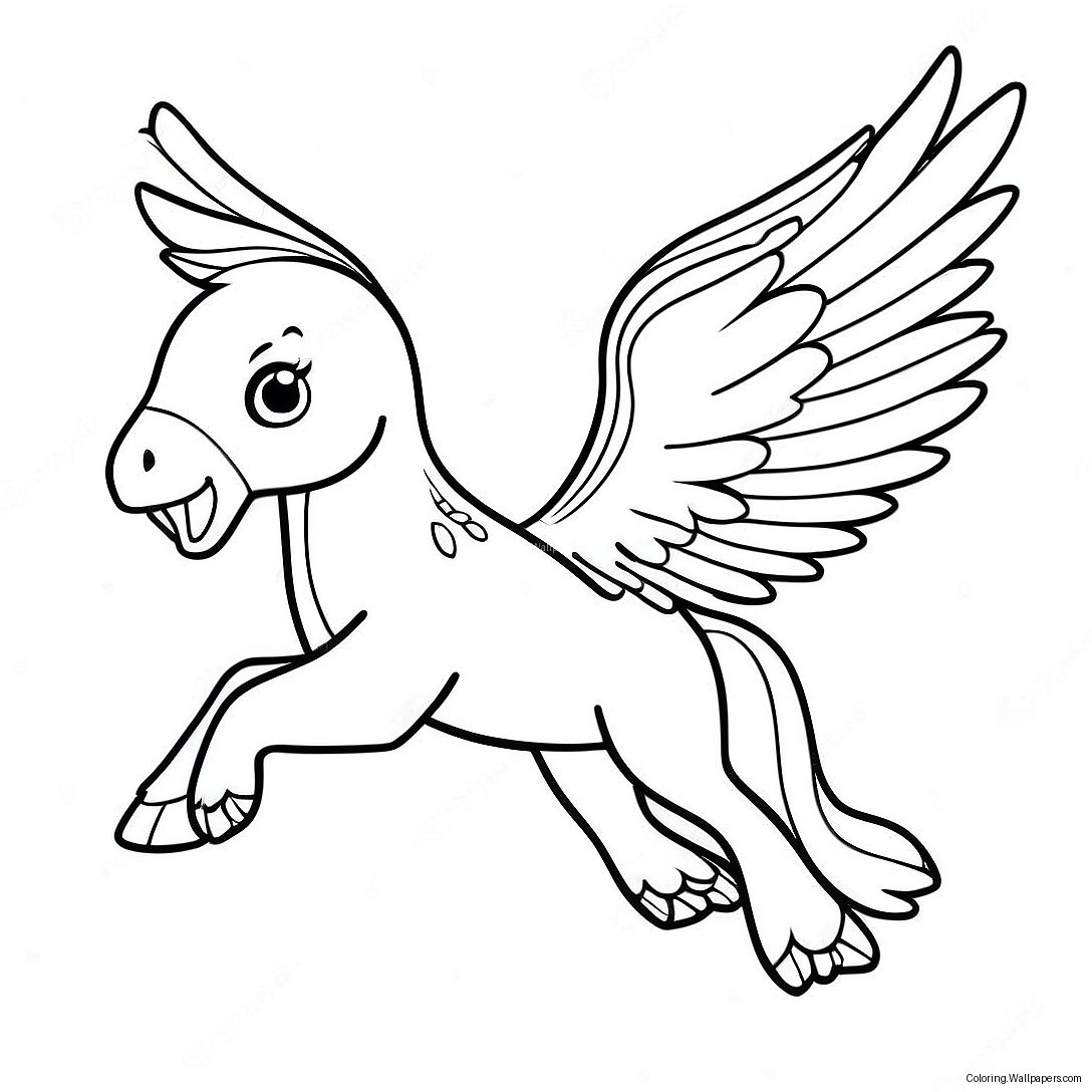 Majesteettinen Hippogriffi Lennossa Värittämissivu 56162