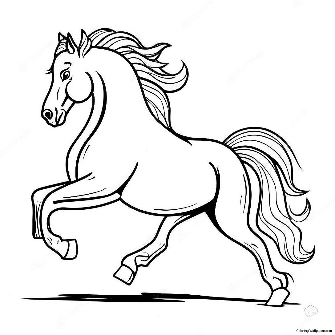 Majestic Horse Galloping Coloring Page 37455