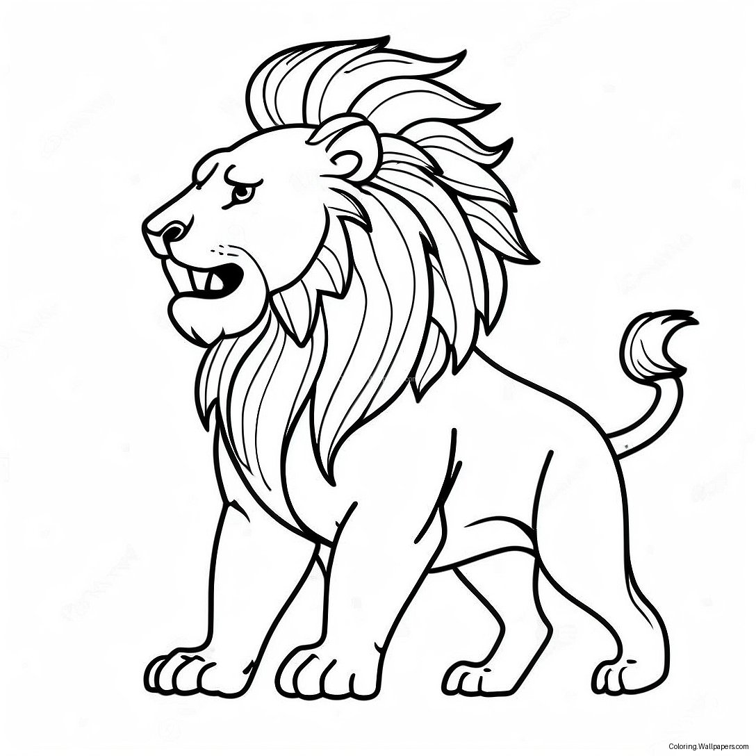 Majestic Lion Roaring Coloring Page 16922