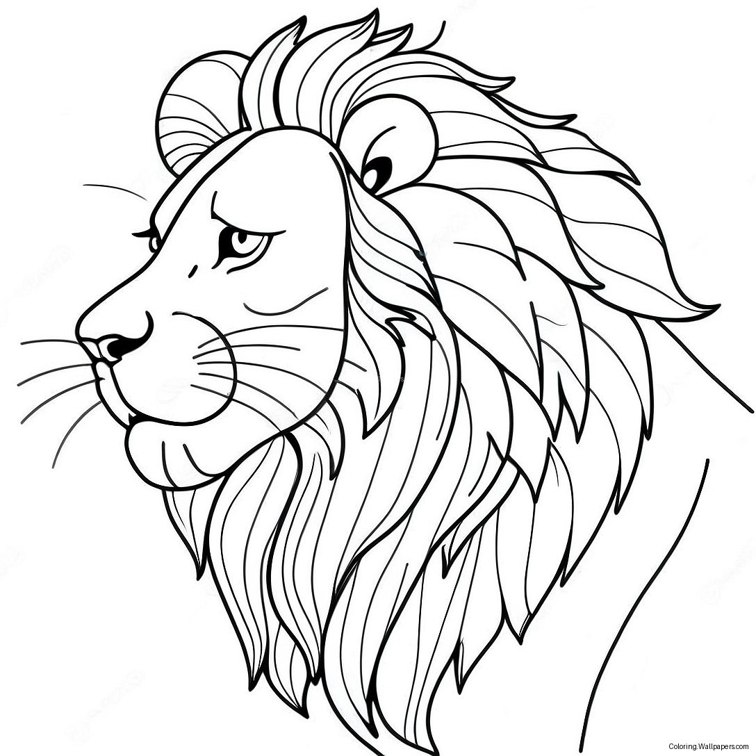 Majestic Lion Roaring Coloring Page 25468