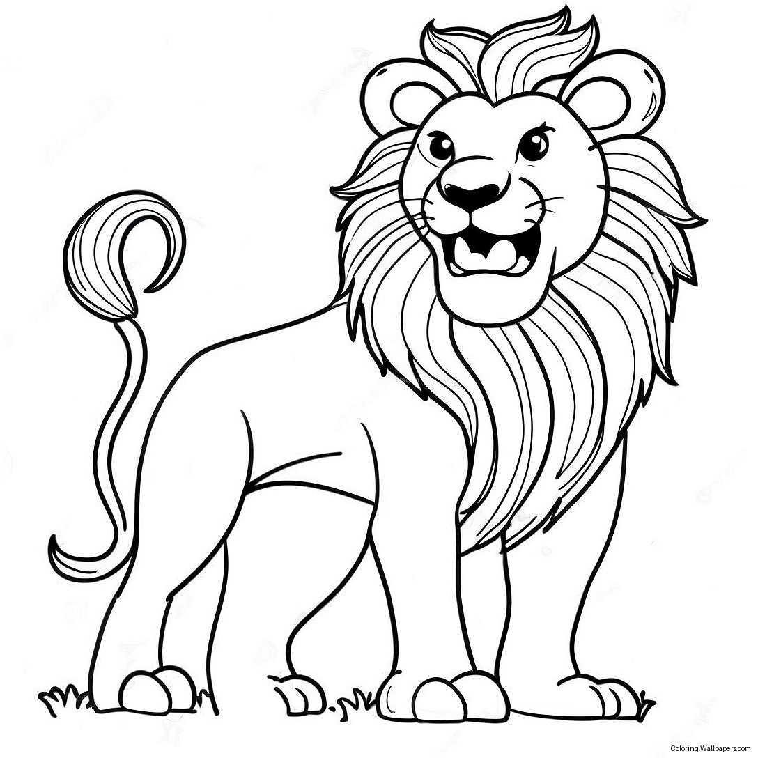 Página Para Colorear De Un Majestuoso León Rugiente 33305