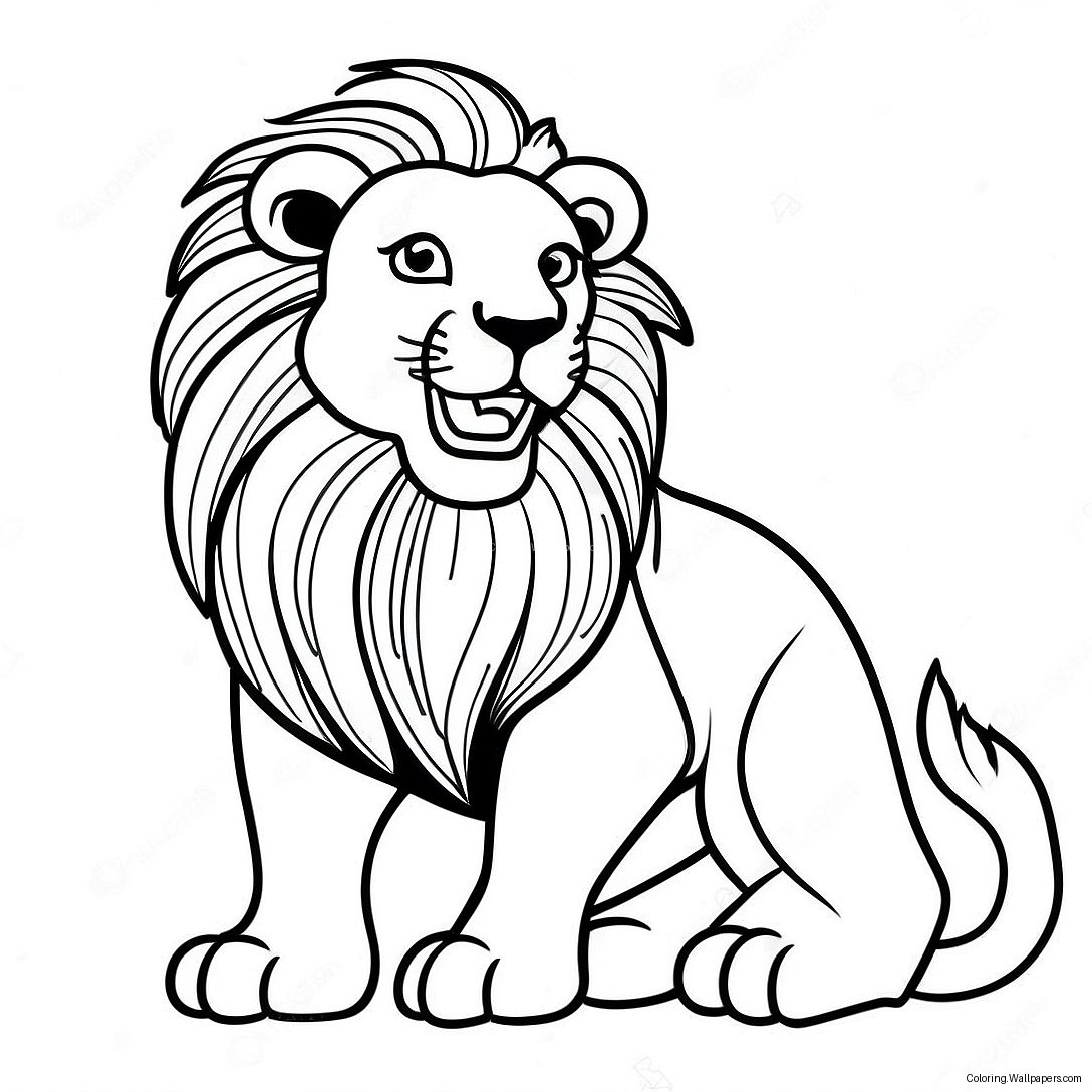 Majestic Lion Roaring Coloring Page 33306