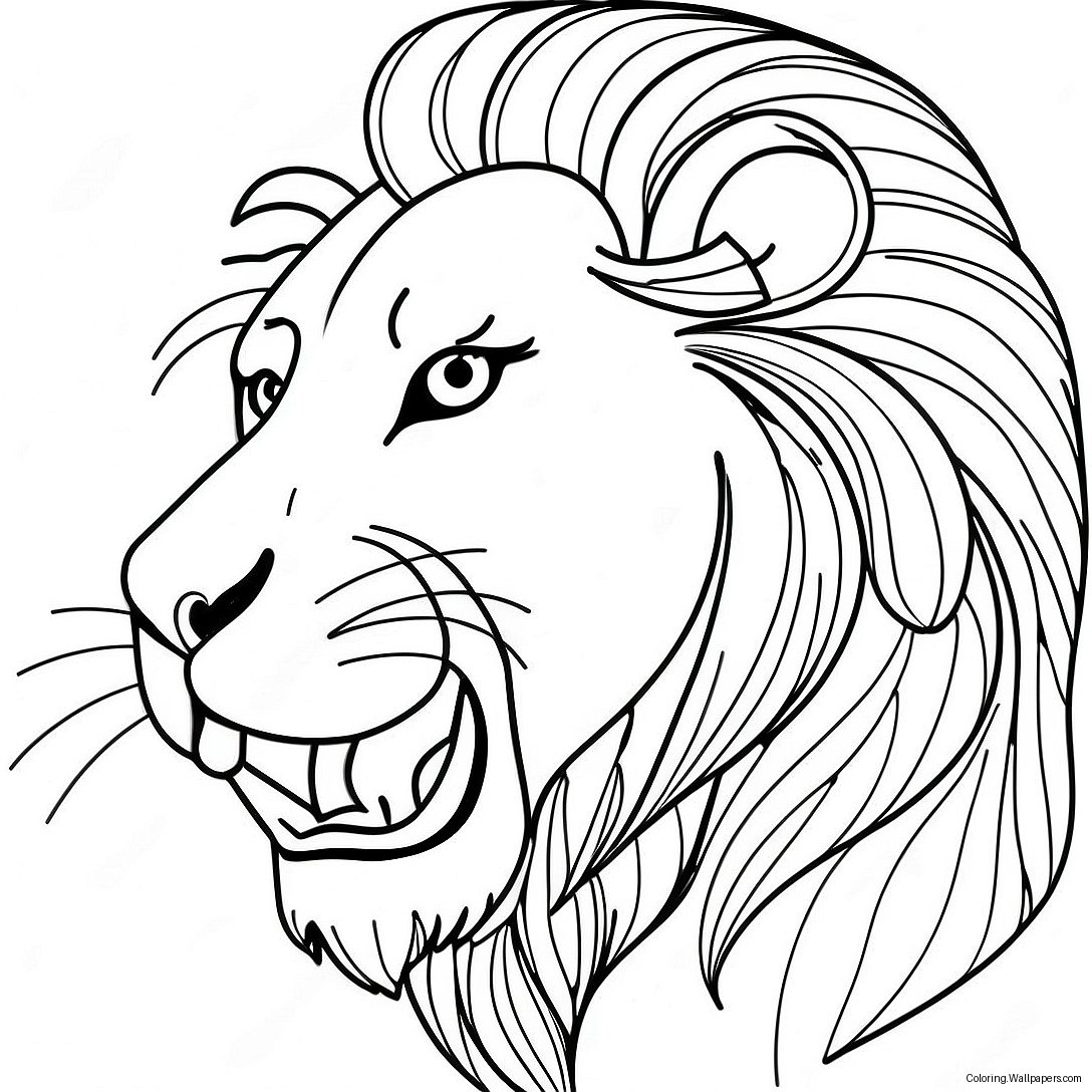 Majestic Lion Roaring Coloring Page 46967