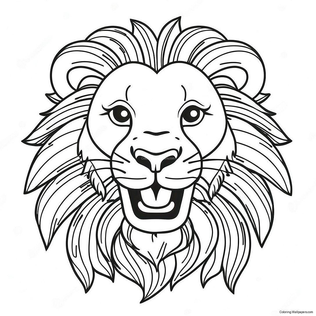 Majestic Lion Roaring Coloring Page 6624