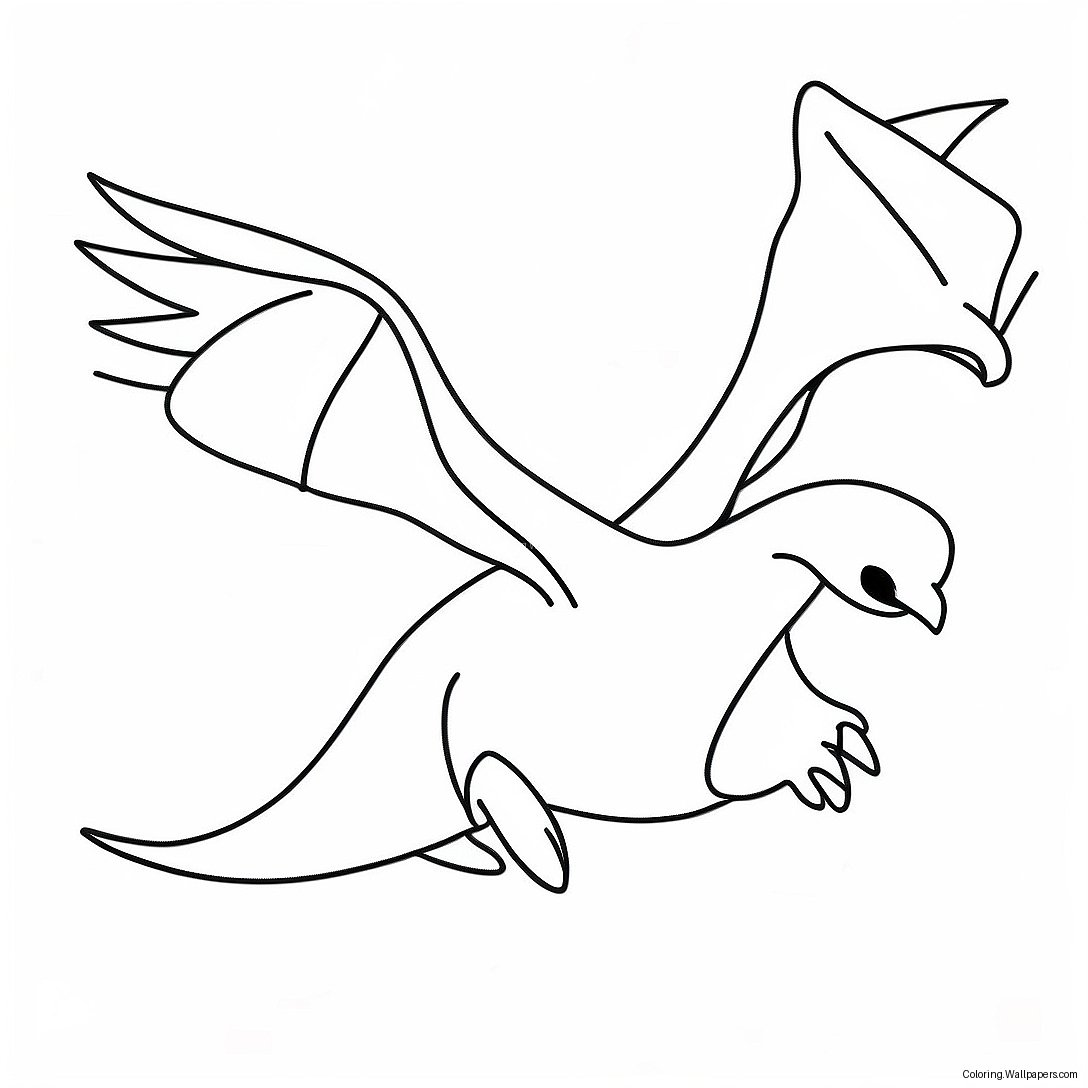 Majestic Lugia Flying Coloring Page 45119