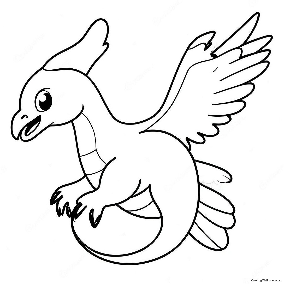 Majestic Lugia Flying Coloring Page 45120