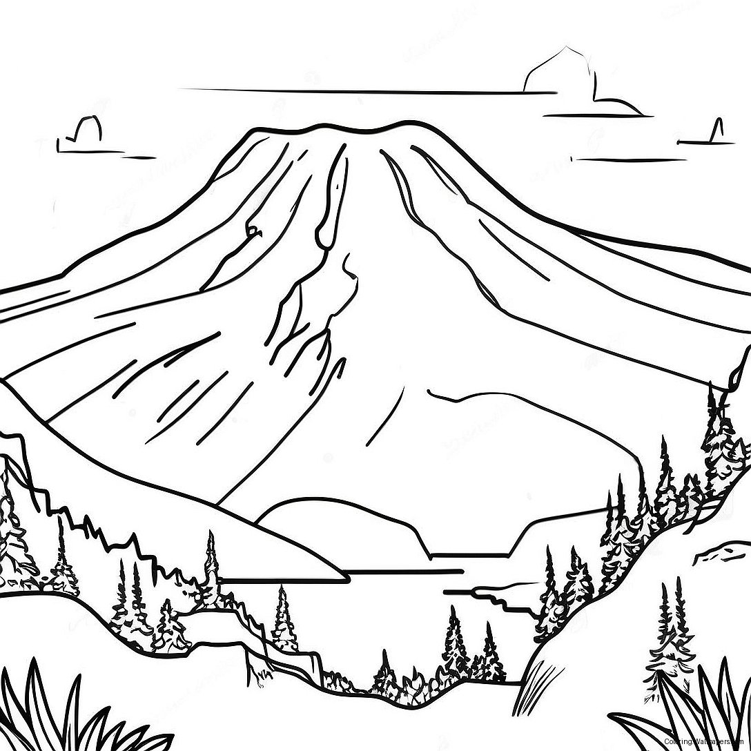 Majestic Mount Rainier Coloring Page 39219