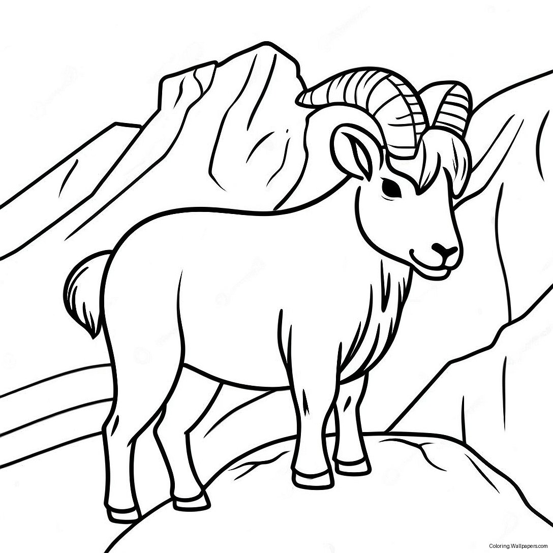 Majestic Mountain Goat Coloring Page 57966