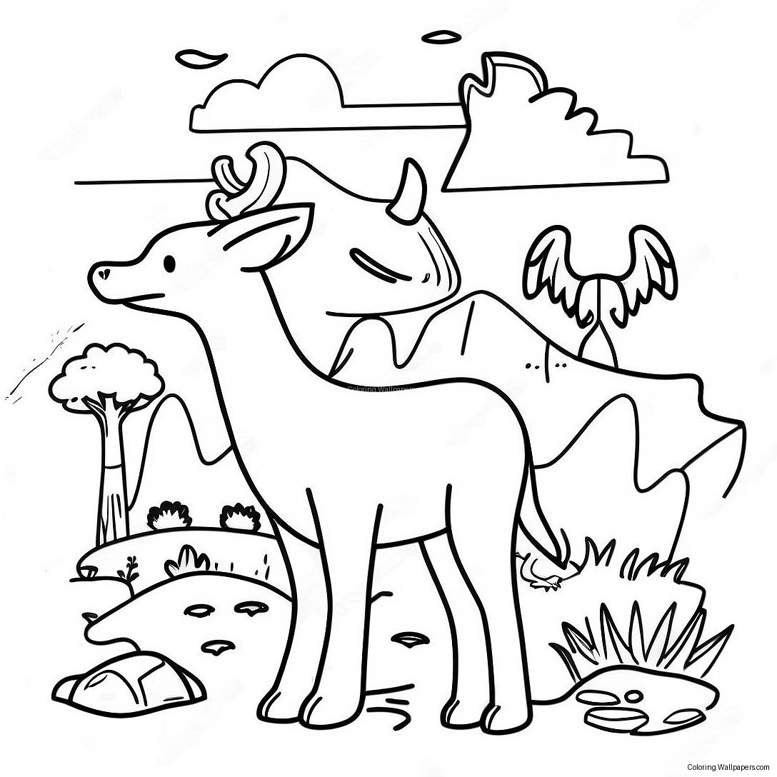 Majestic National Park Animals Coloring Page 12693