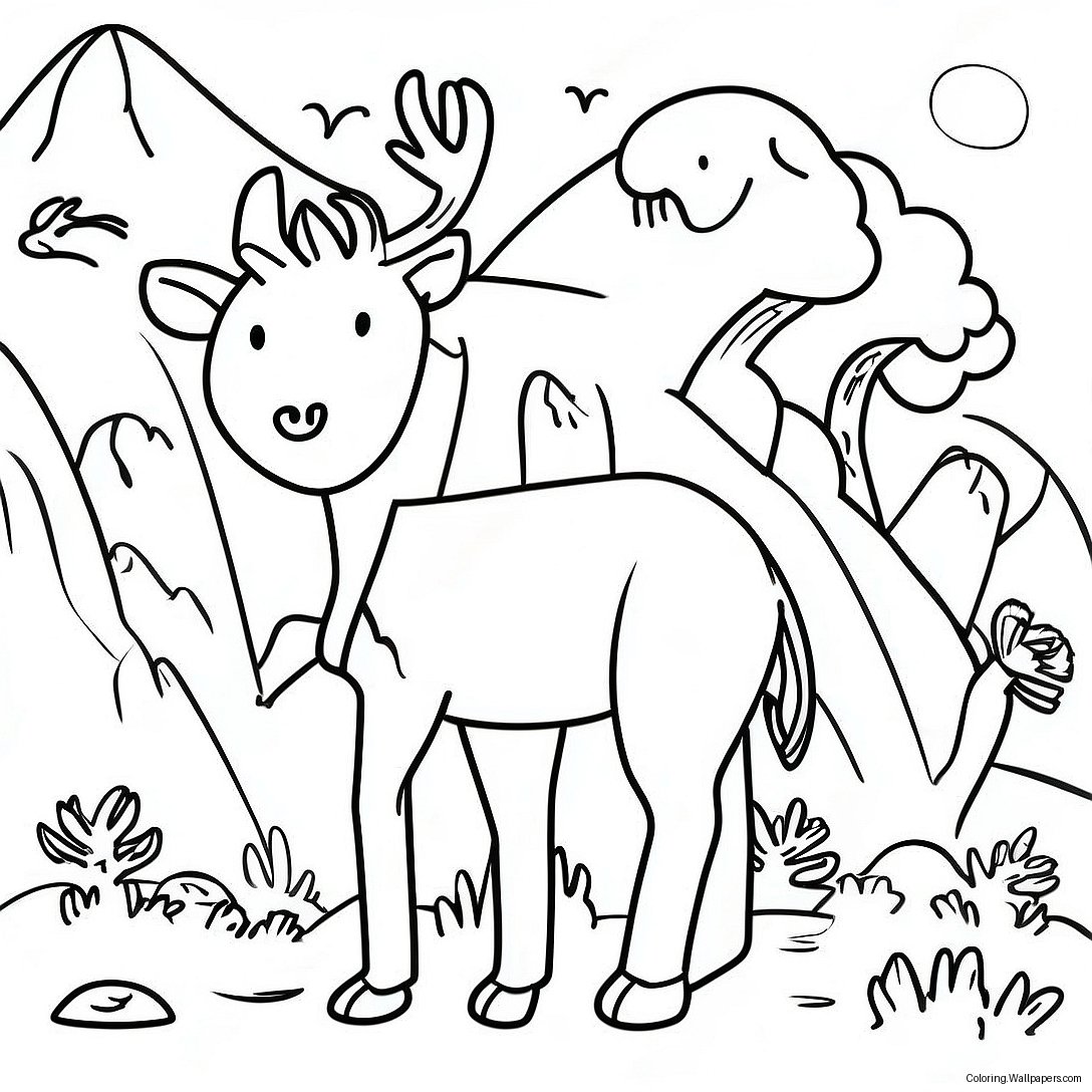 Majestic National Park Animals Coloring Page 12696