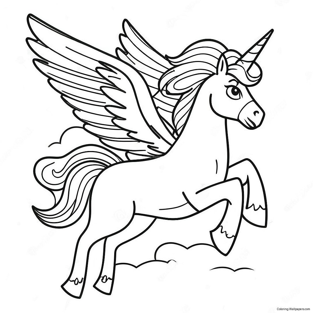 Majestätisk Pegasus I Flykt Målarbild 2053