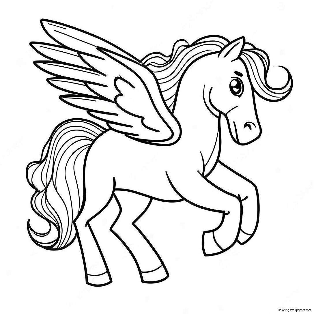 Majestätischer Pegasus Im Flug Ausmalbild 2056