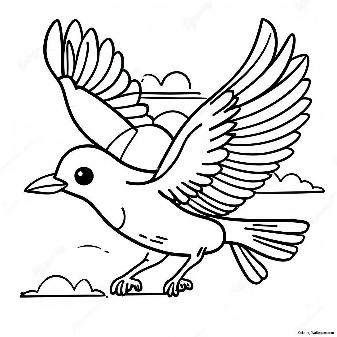 Majestic Ravens In Flight Coloring Page 12429