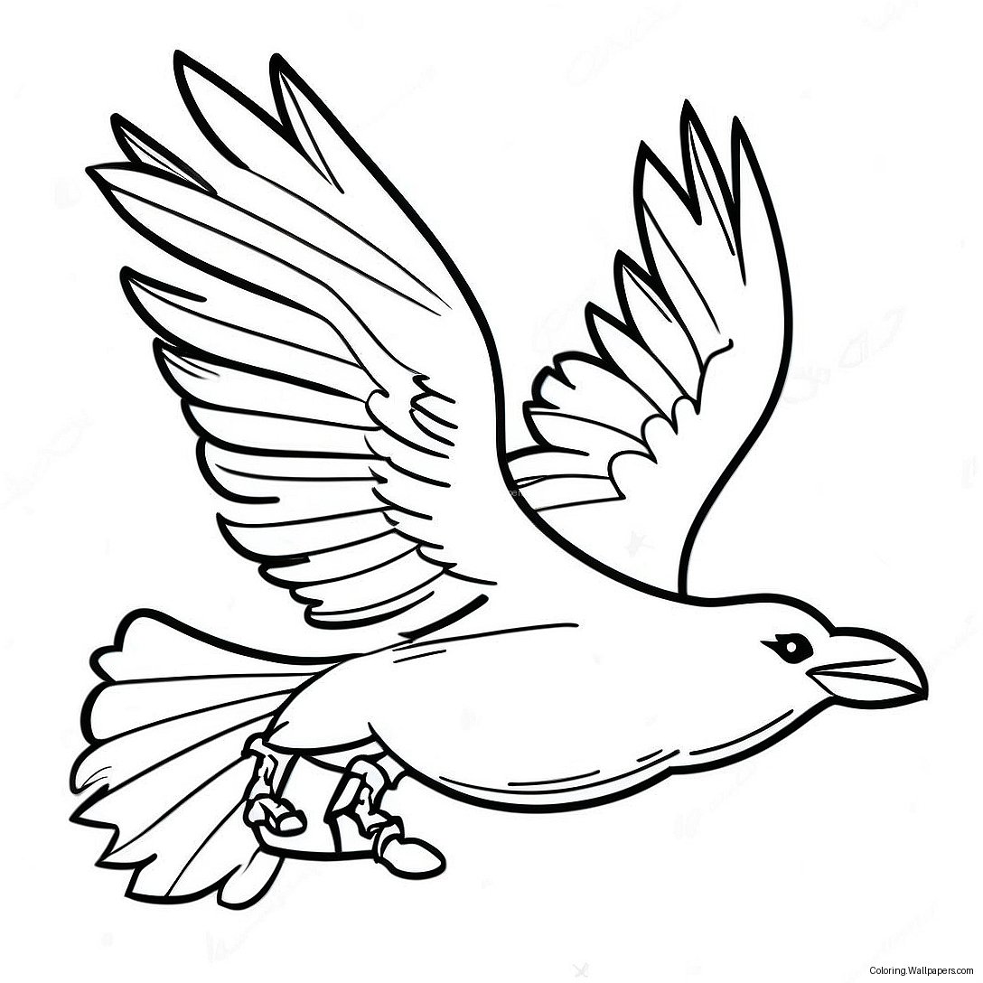 Majestic Ravens In Flight Coloring Page 12431