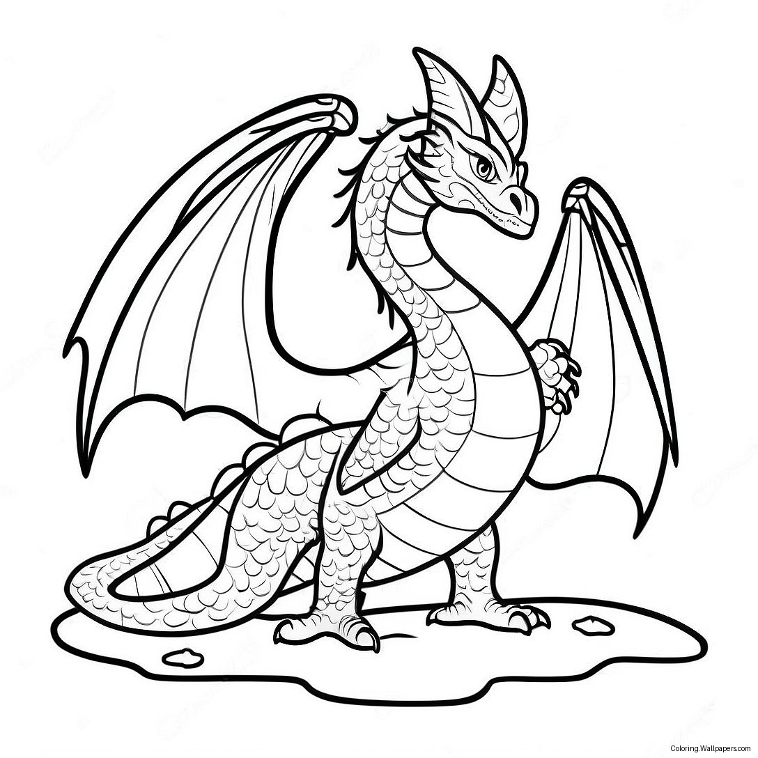 Majestic Sandwing Dragon Coloring Page 30940