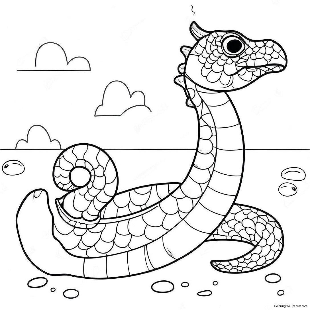 Página Para Colorear De Un Majestuoso Serpiente De Mar 29883