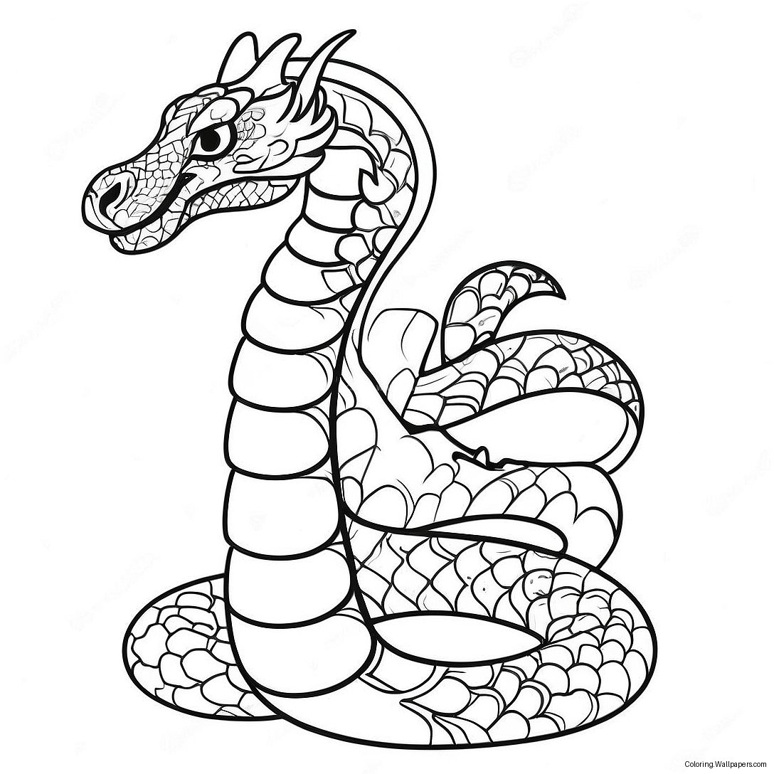 Majestic Snake Dragon Coloring Page 46151