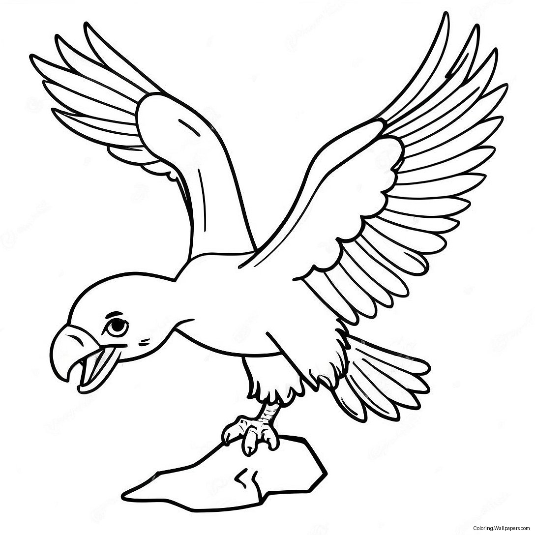 Majestic Vulture Flying Coloring Page 26952