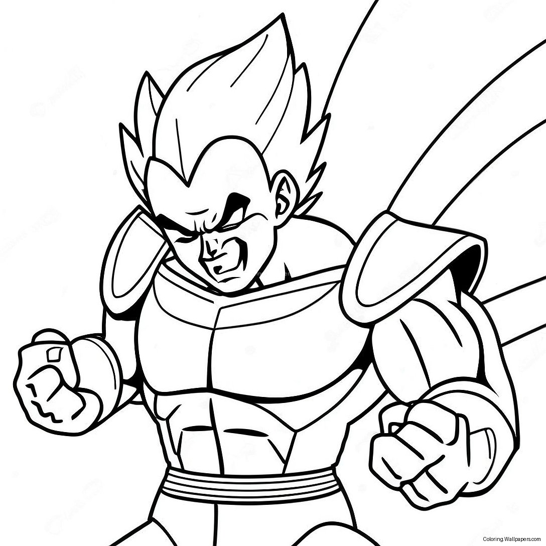 Majin Vegeta In Battle Coloring Page 40927