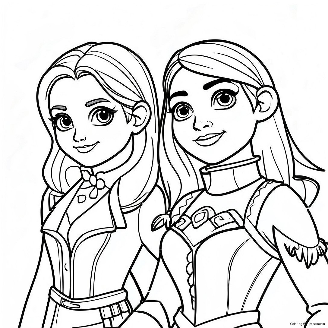 Mal And Evie Descendants 3 Coloring Page 31954