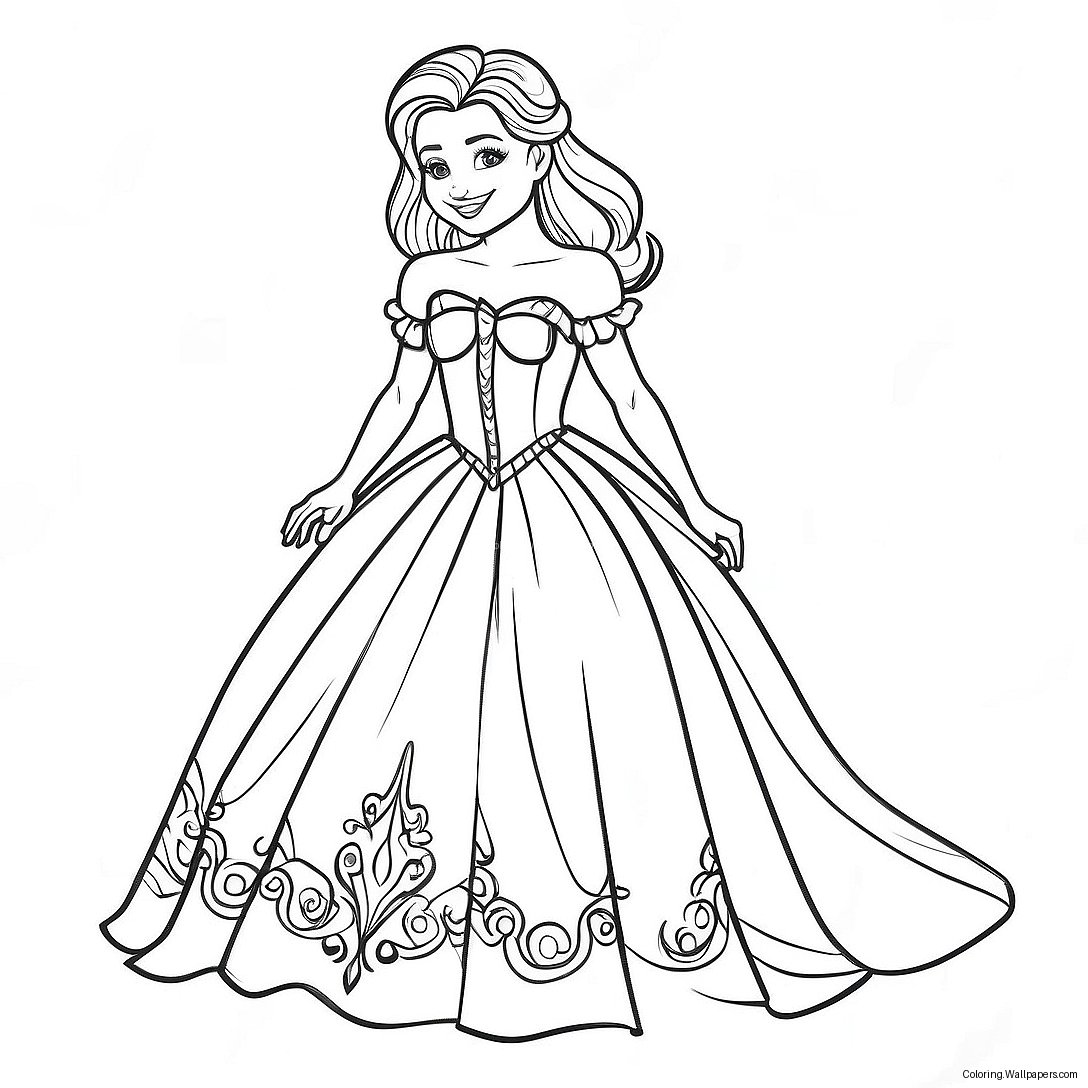 Mal In Her Magical Dress Coloring Page 31957