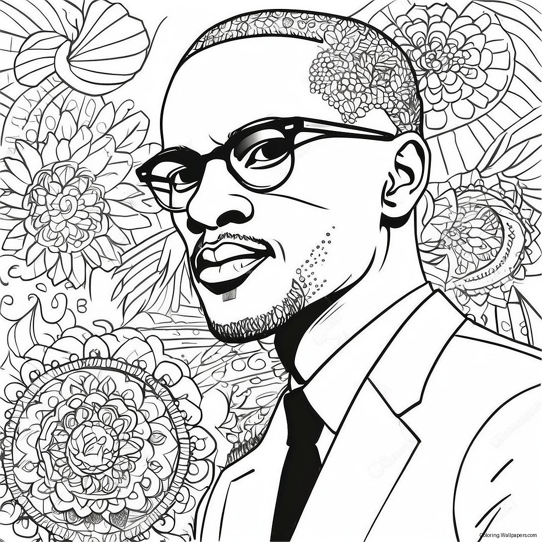 Malcolm X Inspirational Quote Coloring Page 40729